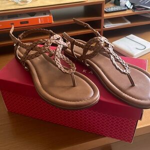 Brand New Brown Leather Sandals (Kelly &Kate)